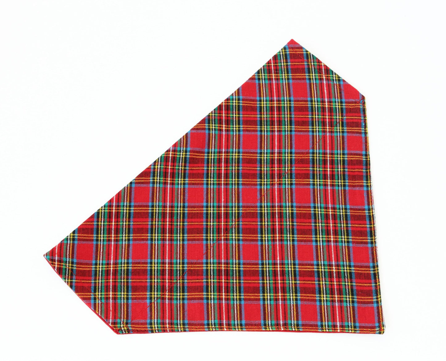 Dog bandana, Christmas plaid dog collar on bandana, red plaid over the collar bandana, dog lover gift, holiday over the collar accessories