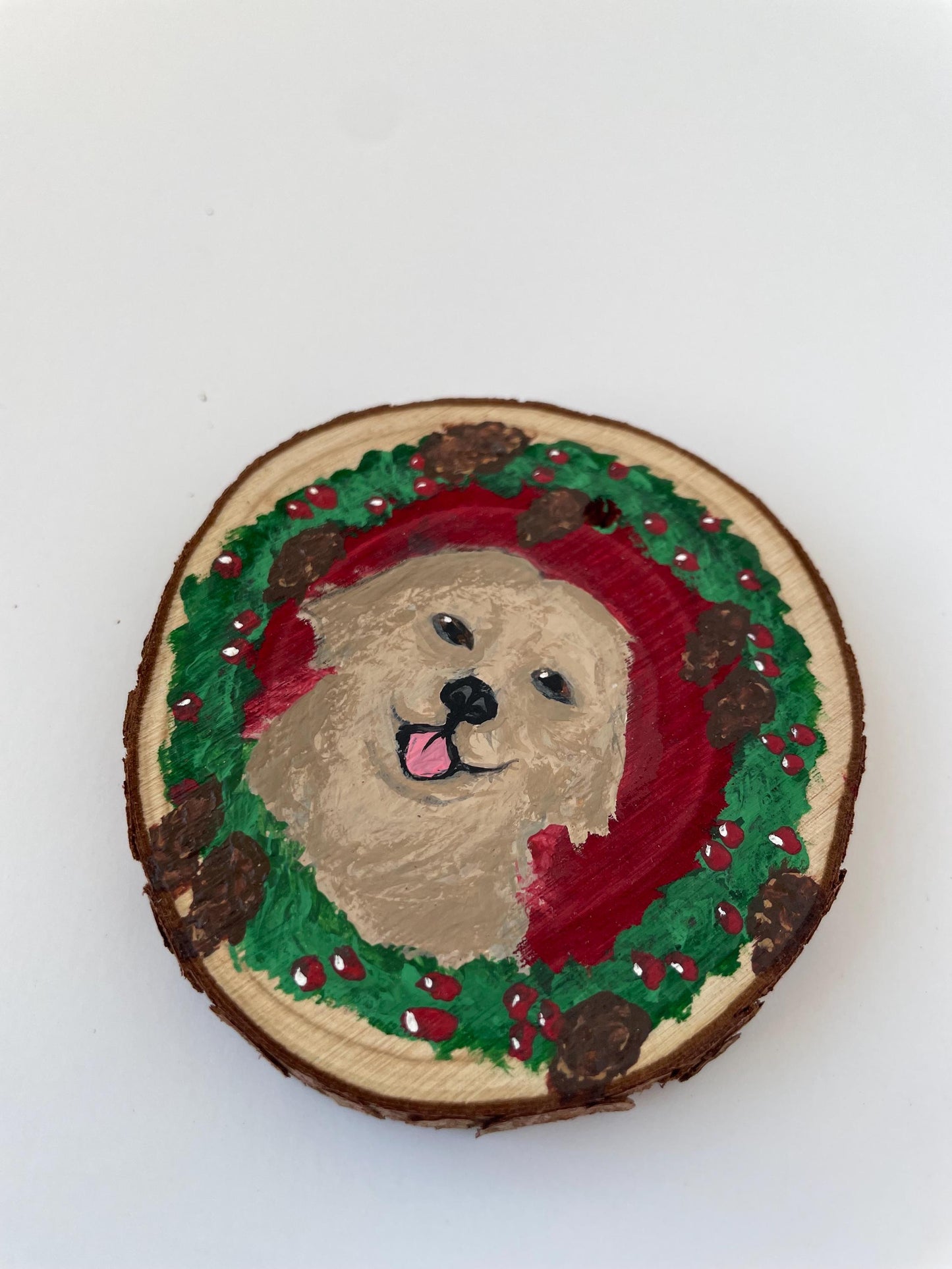 Custom Hand Painted Pet Wooden Christmas Ornament, Dog lover gift, Cat lover gift, Personalized Pet Ornament, Cat Christmas Ornament