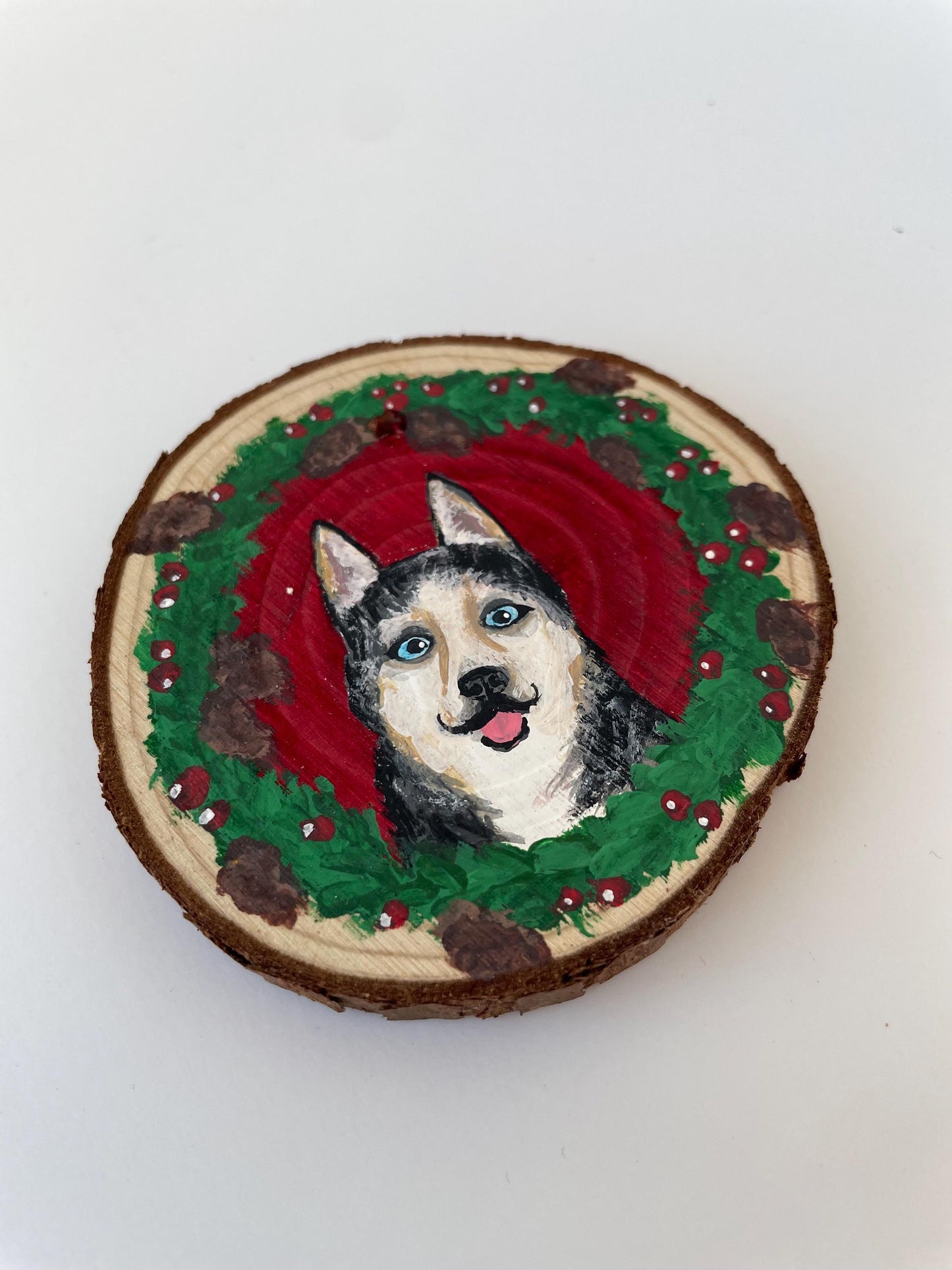 Custom Hand Painted Pet Wooden Christmas Ornament, Dog lover gift, Cat lover gift, Personalized Pet Ornament, Cat Christmas Ornament
