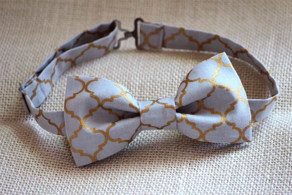 Grey golden bow tie, mens grey bow tie, wedding bow tie, groomsmen bow tie, gold bow tie, grey bow tie, ring boy bow tie, ring bearer bowtie