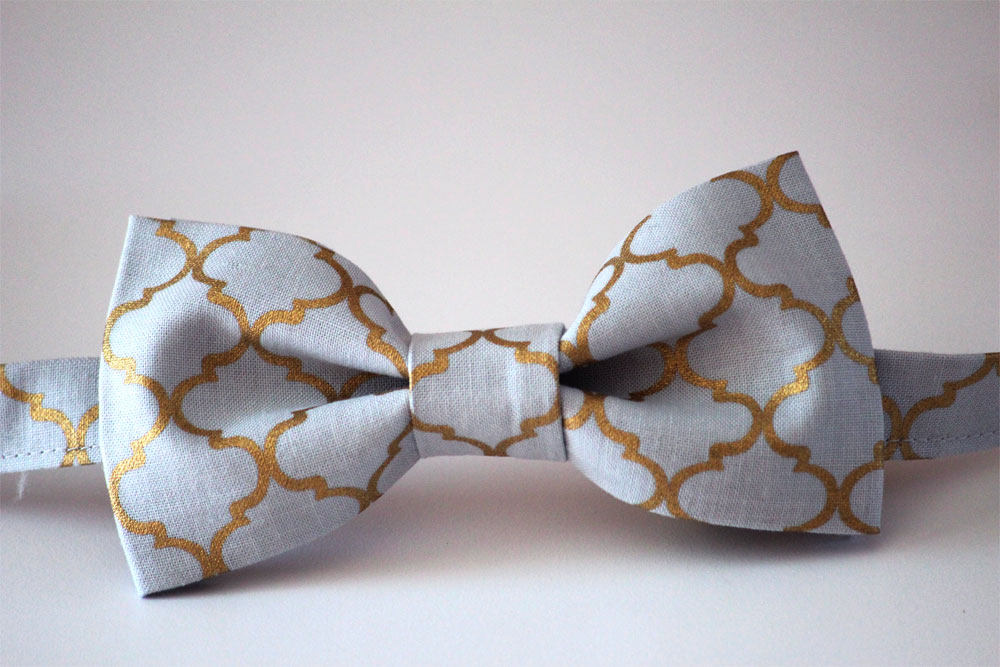 Grey golden bow tie, mens grey bow tie, wedding bow tie, groomsmen bow tie, gold bow tie, grey bow tie, ring boy bow tie, ring bearer bowtie