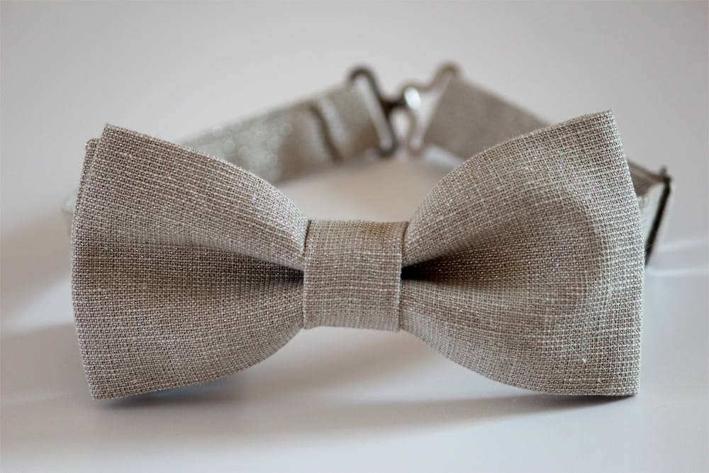 Gray linen bow tie, gray metalic linen mens bow tie, wedding bowtie, groomsmen bow tie, groom bow tie, fall bow tie, grey bow tie, sparkle