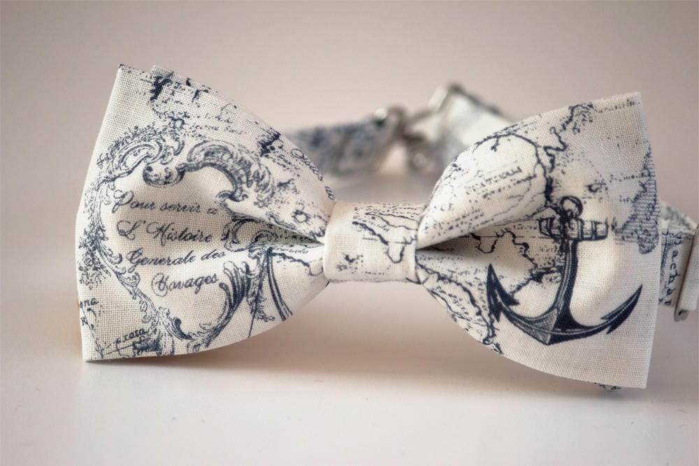Nautical map bowtie, boat bow tie, nautical bow tie, map print cotton tie, sailboat bowtie, boys bow tie, mens bow tie, mens map bow tie