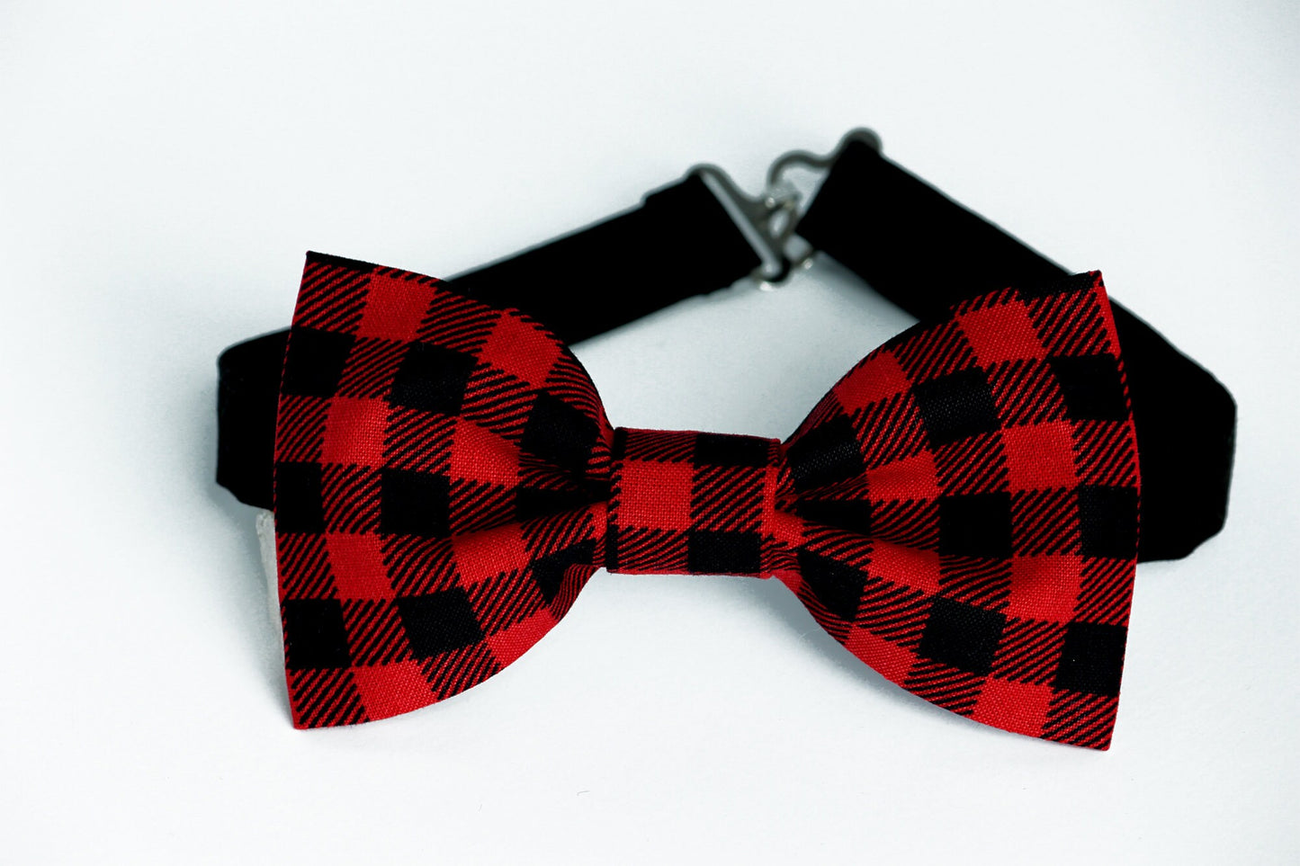 Buffalo plaid bow tie, black and red plaid bow tie, boys, kids bowtie, mens bow tie, black suspenders, Christmas bow tie, red buffalo check