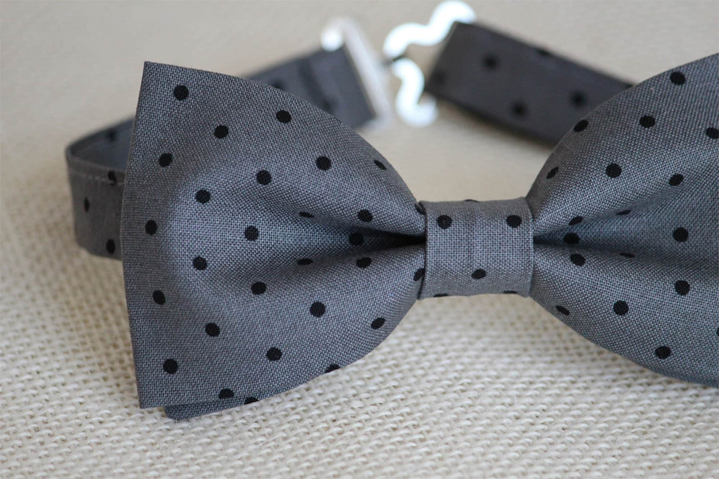 Grey black polka dots bow tie, charcoal bow tie, dark gray bow tie, wedding bow tie, boys, kids, mens bow tie, page boy outfit, ring bearer
