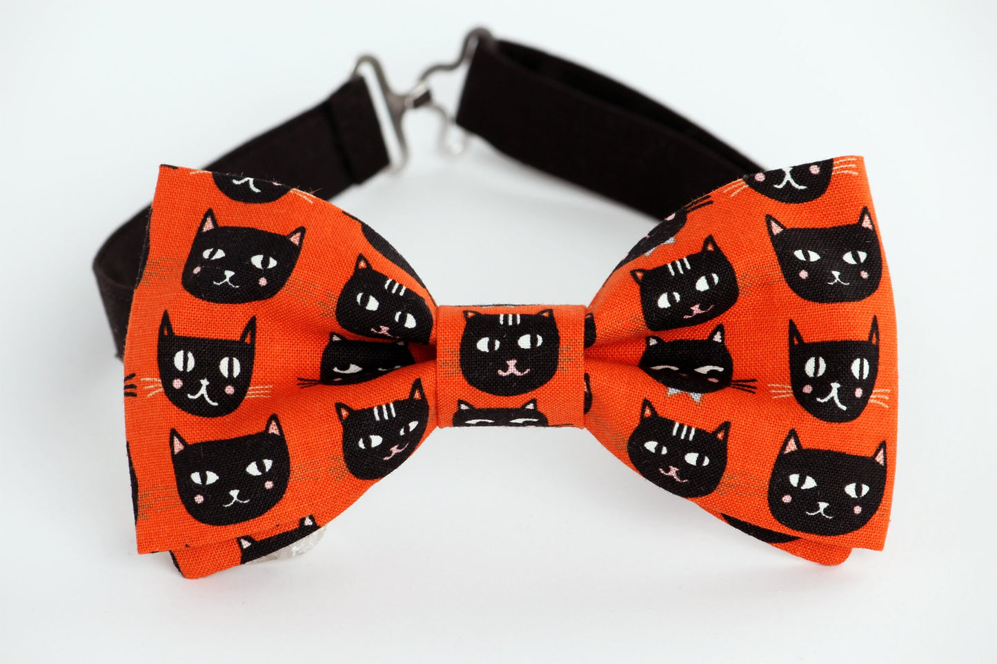 Cats bow tie, orange bow tie, black cats bowtie,mens boys kids bow tie, cat lover gift, gift for him, pre-tied bow tie, clip-on bow tie