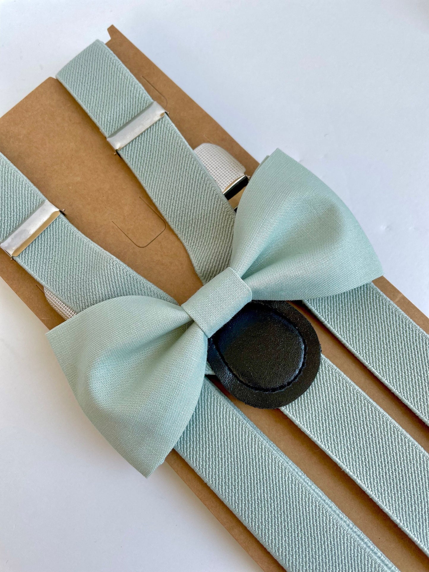 Pale sage bow tie and suspenders set, rustic wedding, grooms bow tie, mens dusty sage boys bow tie, dusty sage suspenders