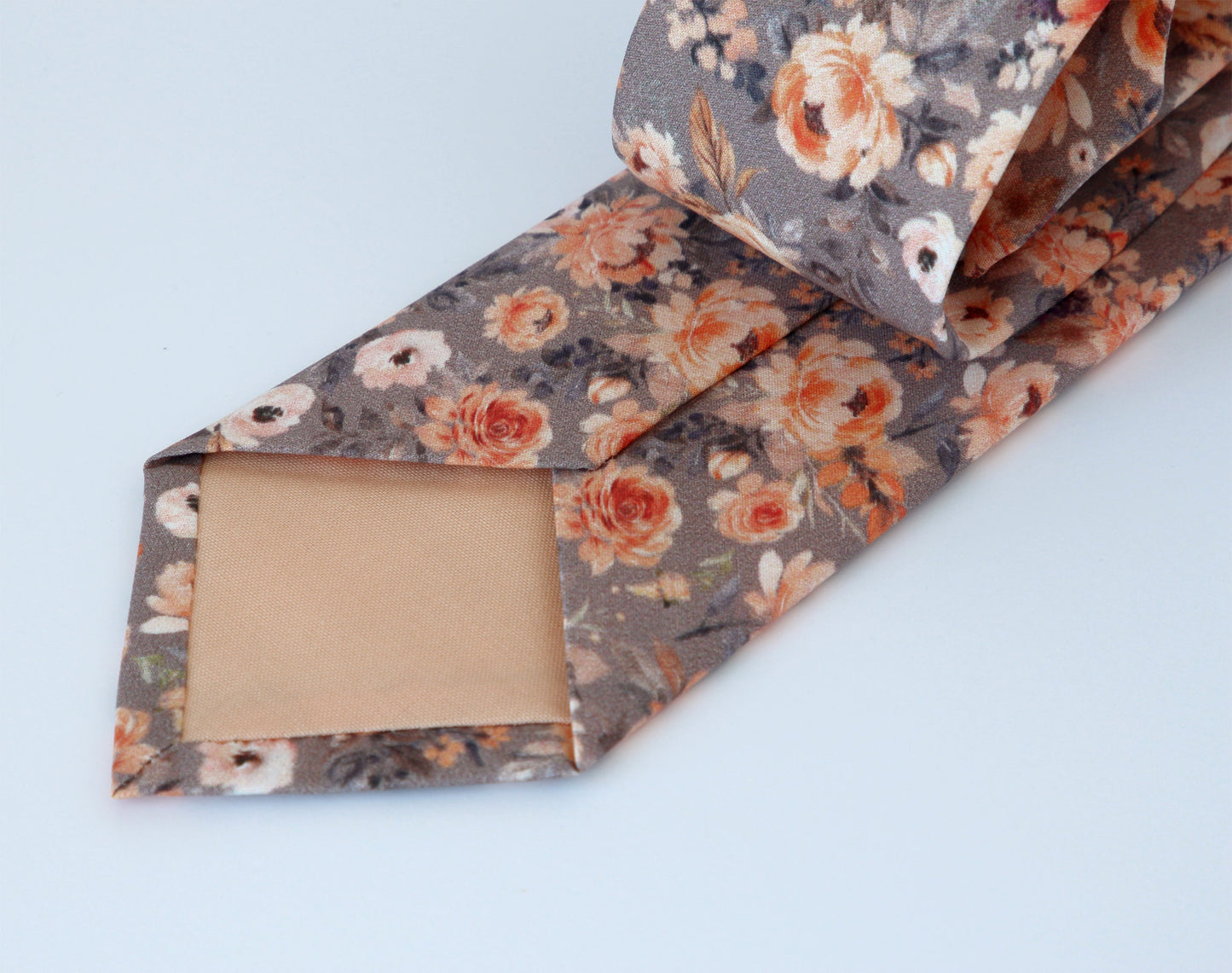 Grey peach neck tie, mens bow tie, pocket square, wedding gray blush floral bowtie, grooms groomsmen, ring boy bow tie with flowers, autumn