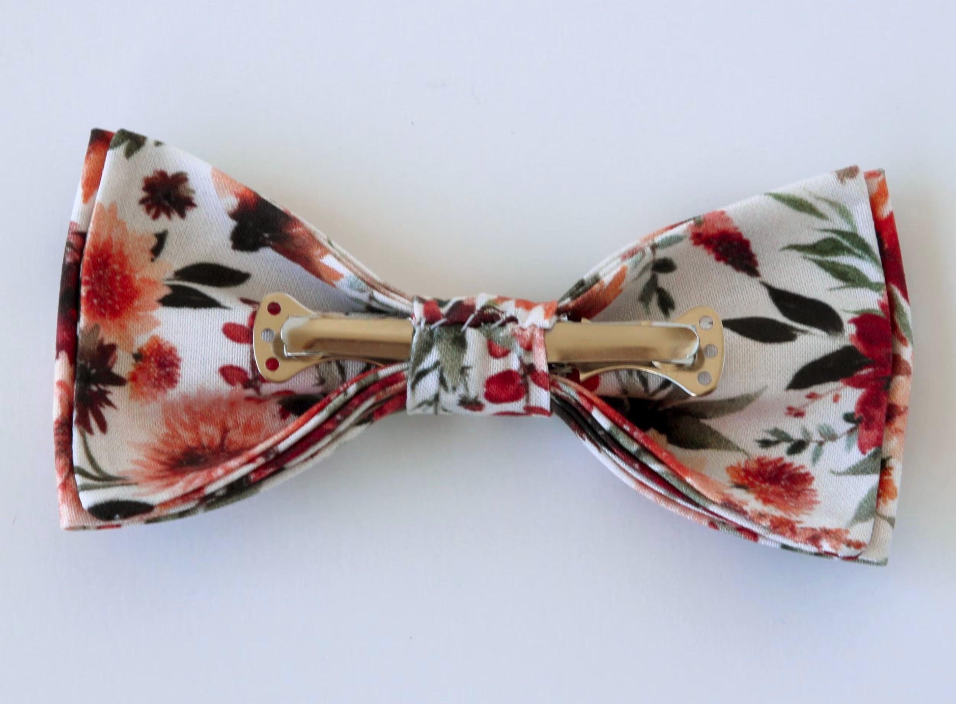 Burnt orange floral bow tie, terracotta floral bowtie for men, groomsmen, ring bearer autumn floral bow tie, pocket square, wine floral tie