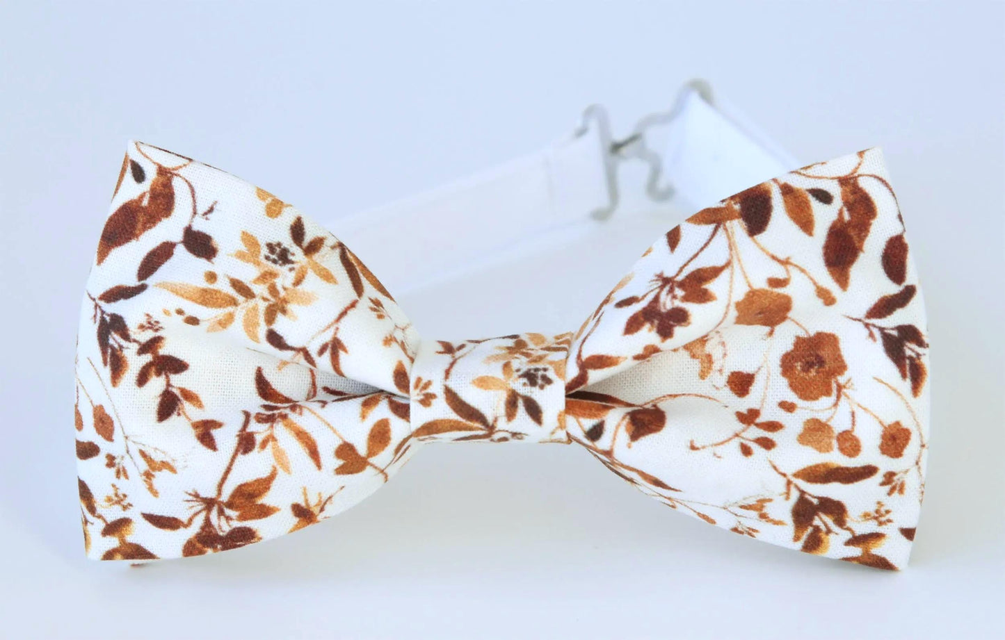 Brown floral necktie, bow tie, pocket square, mustard floral tie, fall wedding, autumn floral bowtie, grooms groomsmen ringboy brown tie