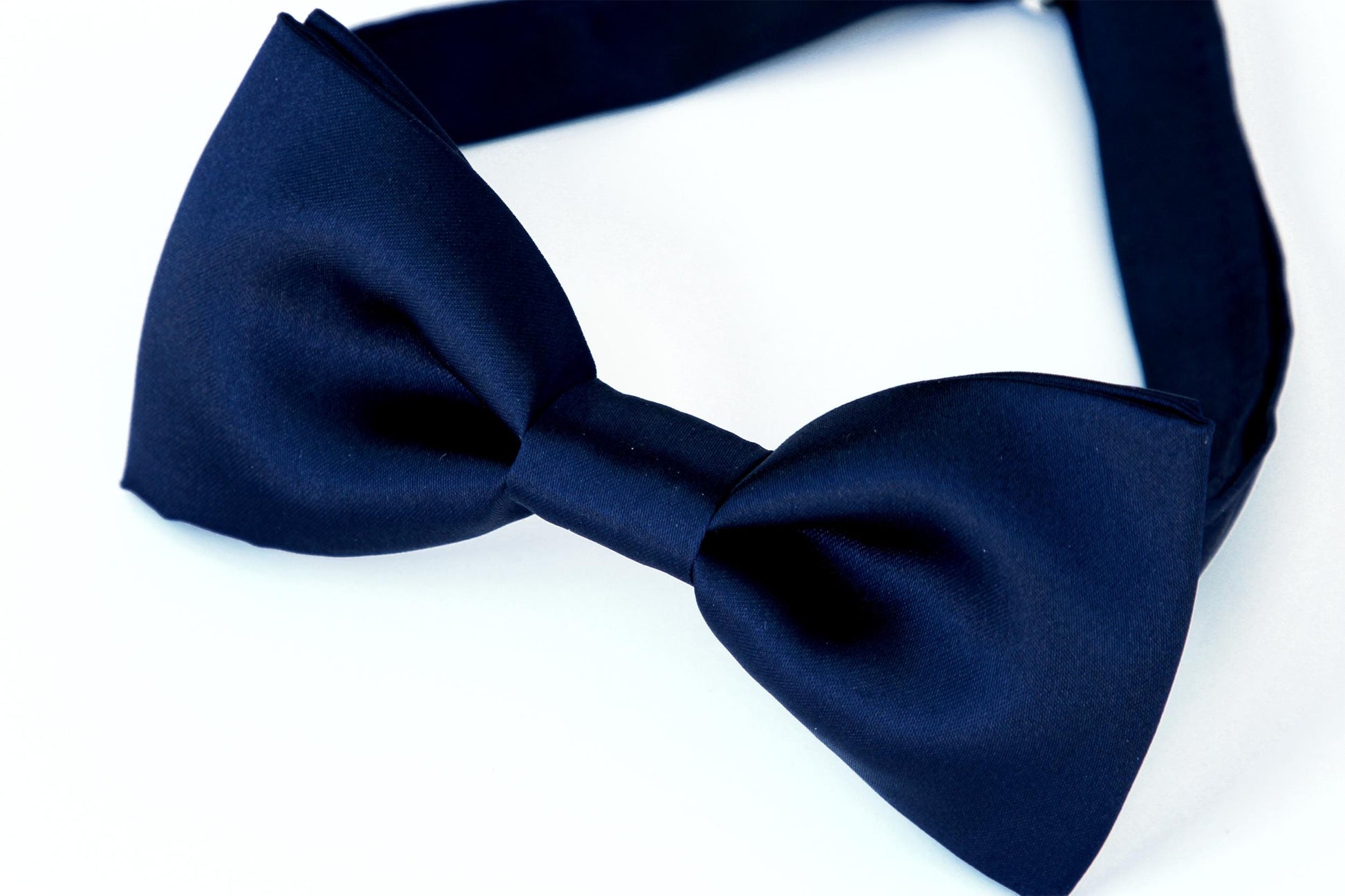 Navy blue satin men's bow tie, pocket square, wedding bowtie for men and boys, grooms, groomsmen dark blue bow tie