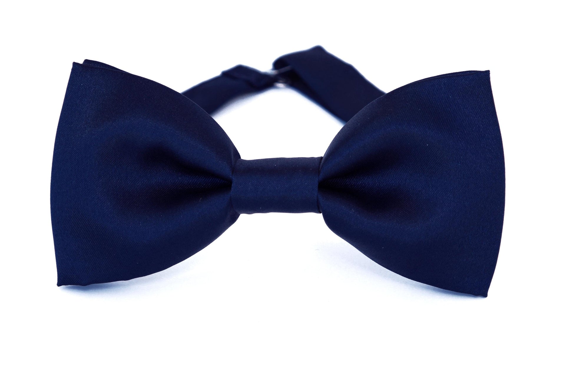 Navy blue satin men's bow tie, pocket square, wedding bowtie for men and boys, grooms, groomsmen dark blue bow tie