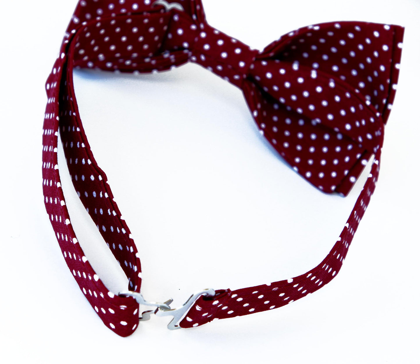 Burgundy white polka dot bow tie for men, boys, suspenders, pocket square, wine wedding bowtie, grooms, groomsmen burgundy tie, gift for him