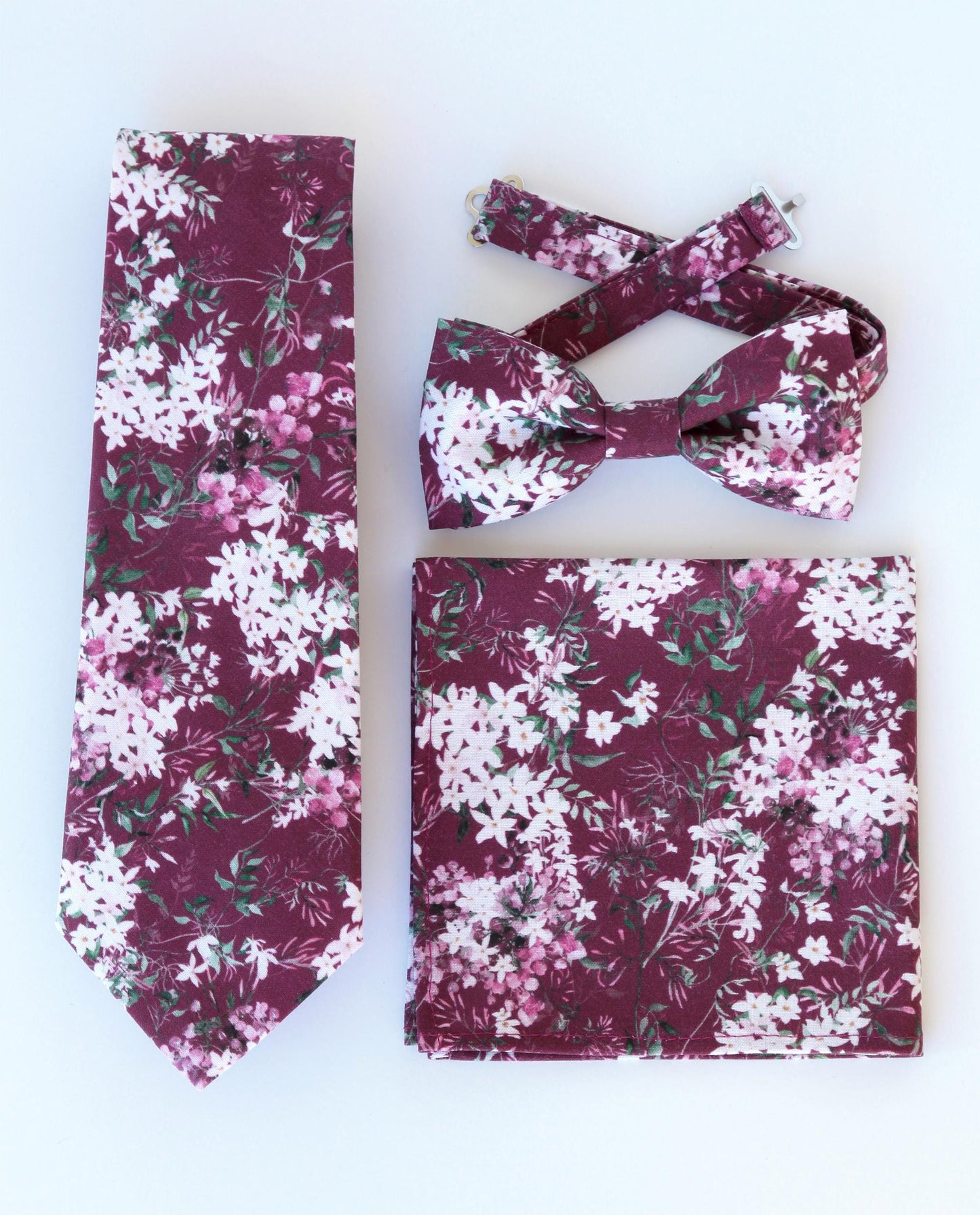 Chianti floral necktie, bow tie, pocket square, burgundy chianti floral wedding tie for men, chianti floral bow tie, vintage floral tie