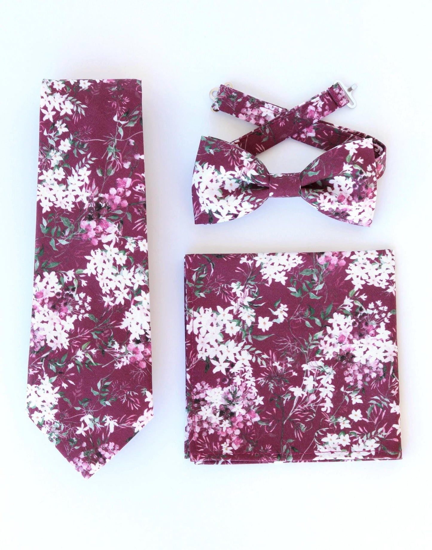 Chianti floral necktie, bow tie, pocket square, burgundy chianti floral wedding tie for men, chianti floral bow tie, vintage floral tie