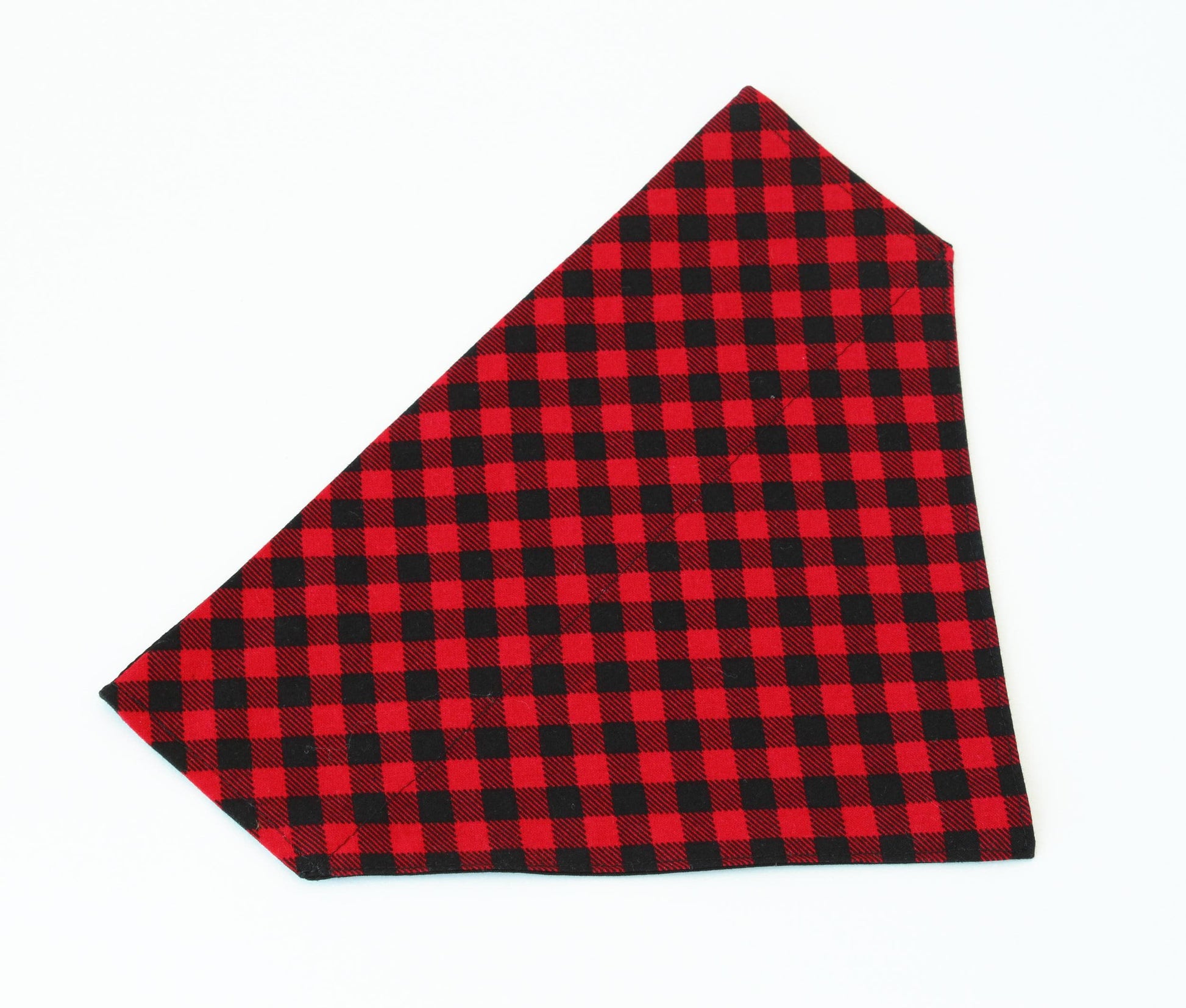 Christmas dog bandana, red black over the collar dog bandana, red buffalo plaid dog collar on bandana, Holiday bandana, slip on dog bandana