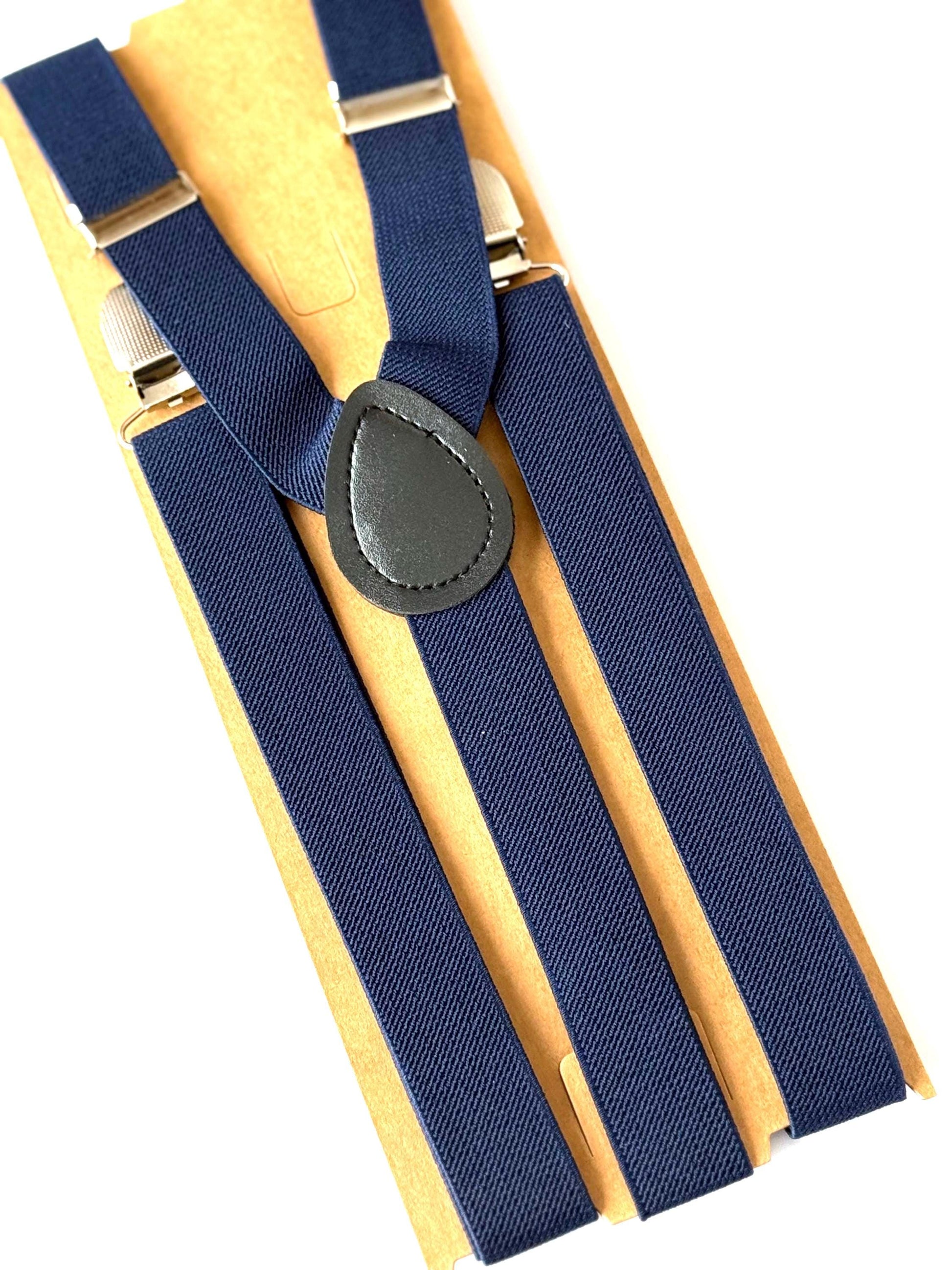 Tan navy floral bow tie and suspenders set for men and boys, navy blue suspenders, navy blue flowers bow tie, pocket square, necktie