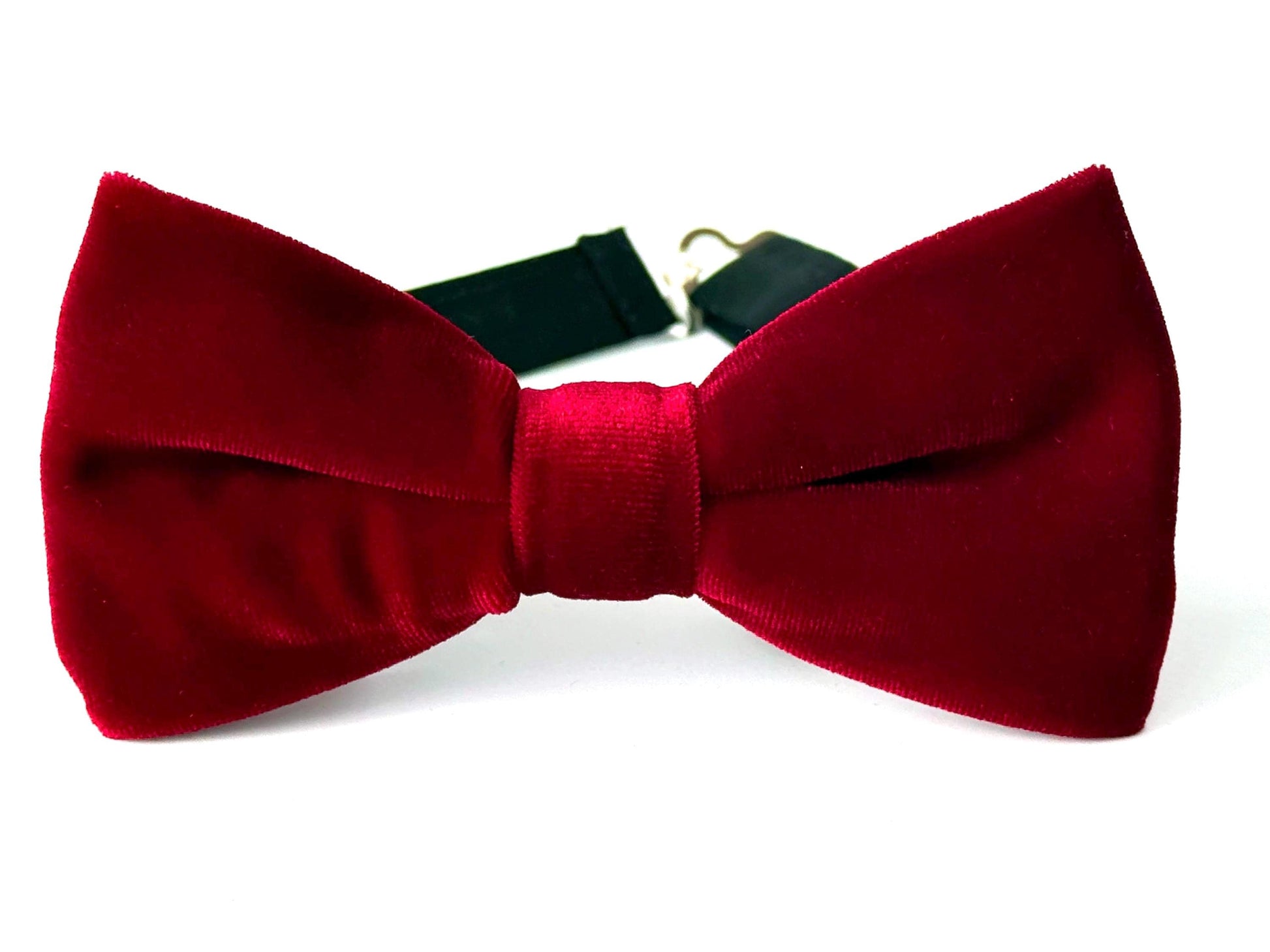 Deep red velvet bow tie, dark red velvet bow tie