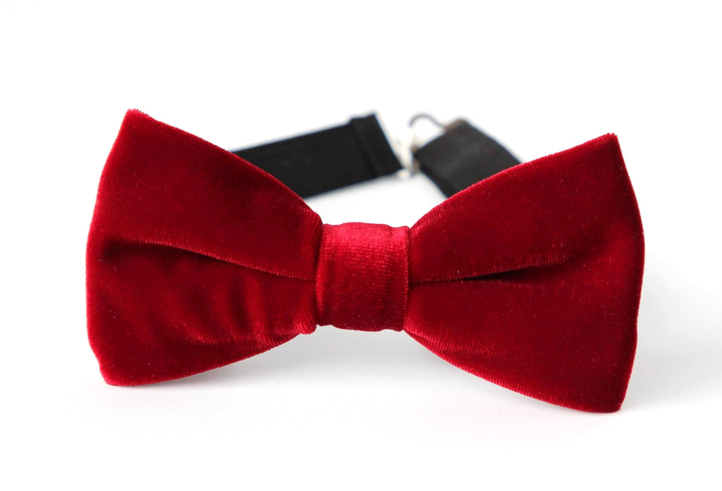 Deep red velvet bow tie, dark red velvet bow tie