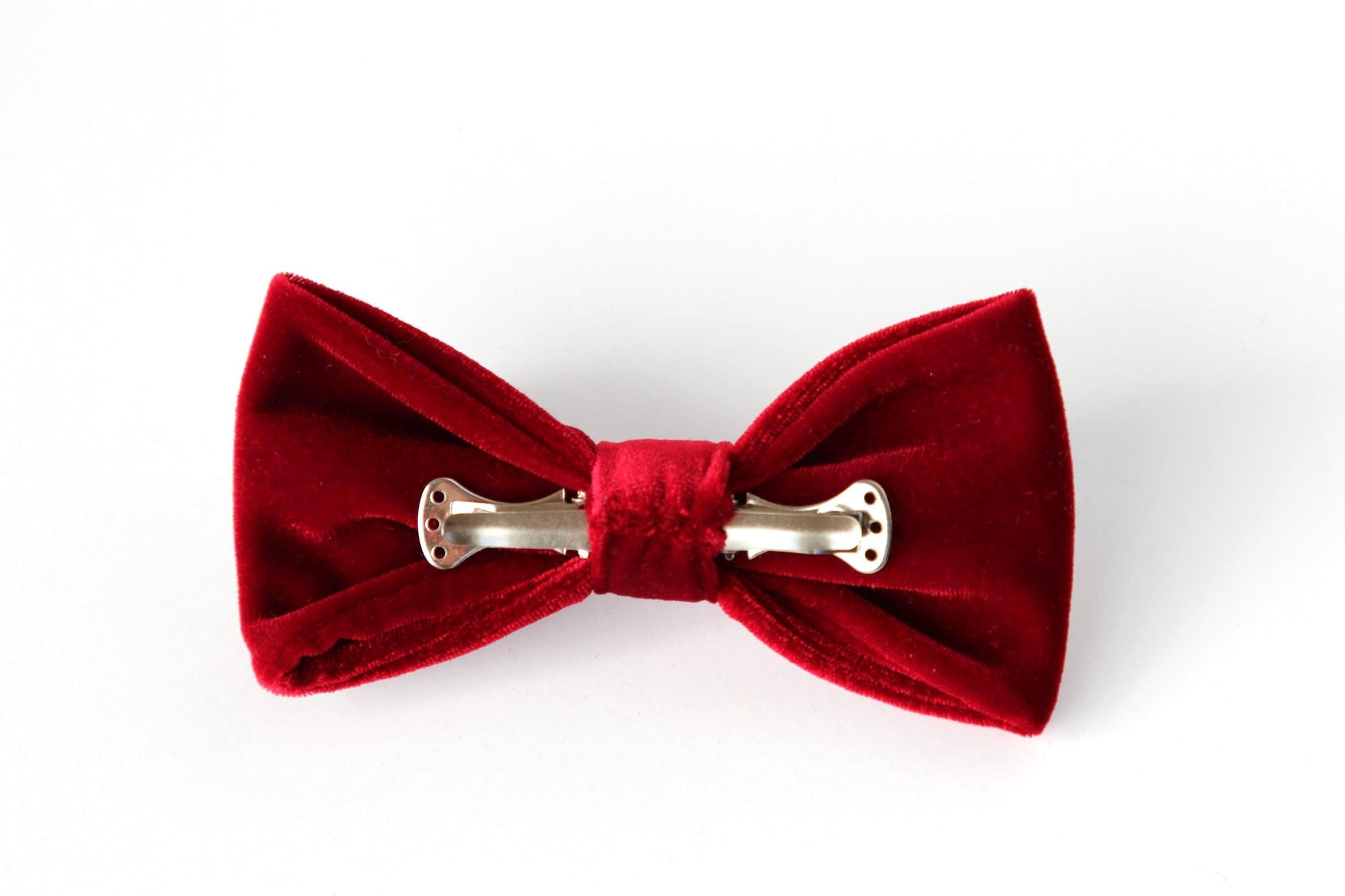 Deep red velvet bow tie, dark red velvet bow tie