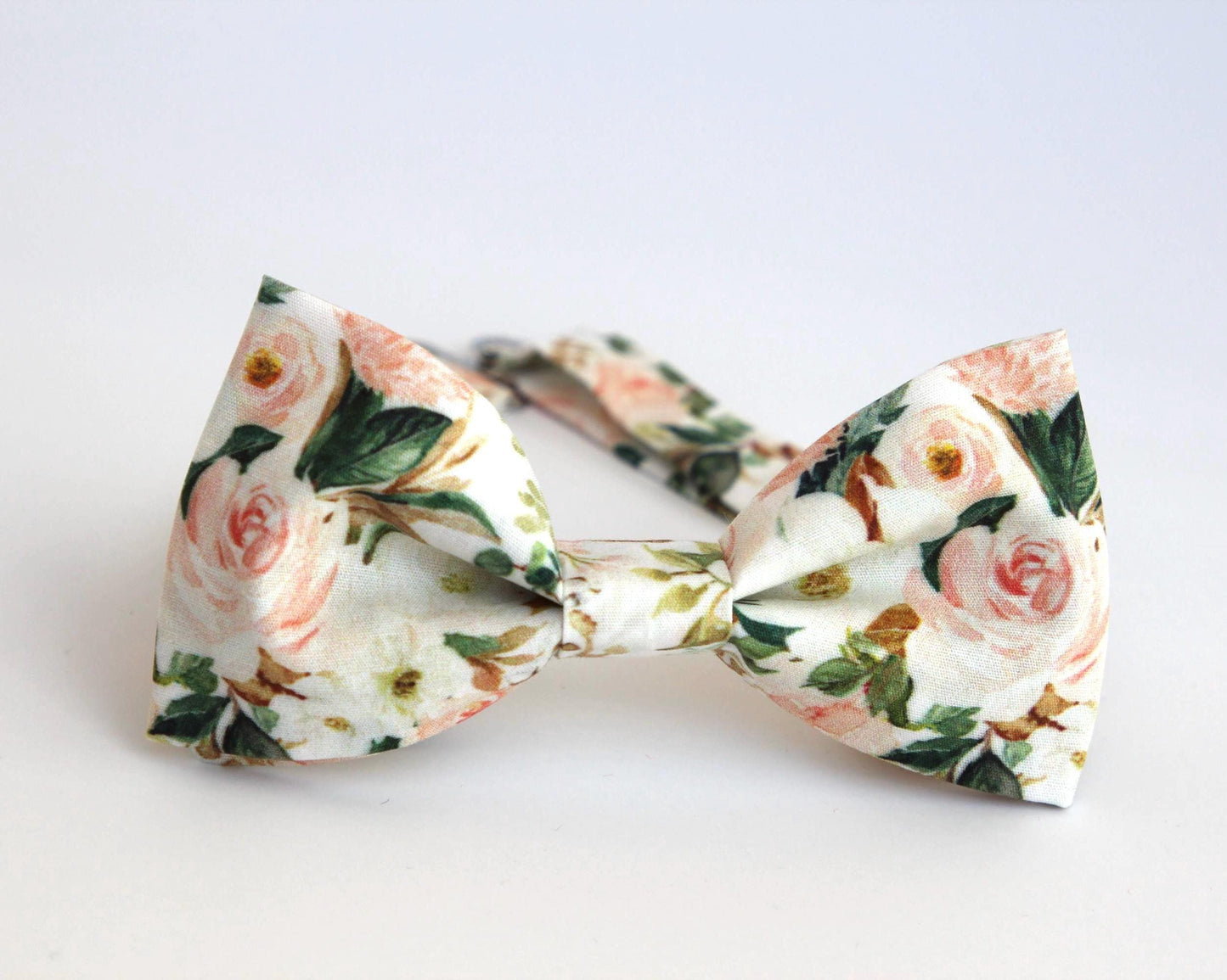 Blush floral men’s necktie, wedding floral tie, blush and green skinny tie