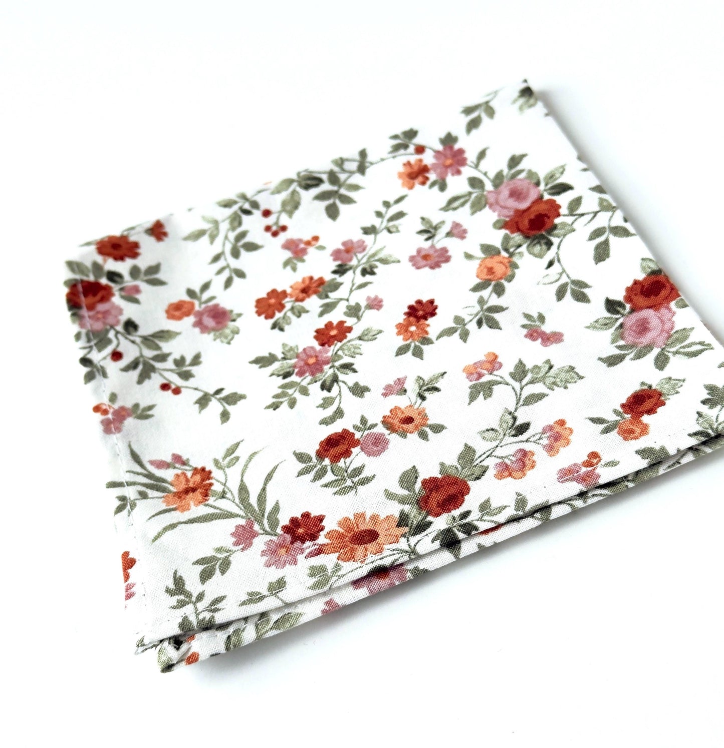 Green rust floral necktie, floral tie for men and boys, spring floral necktie, wedding skinny tie, regular tie