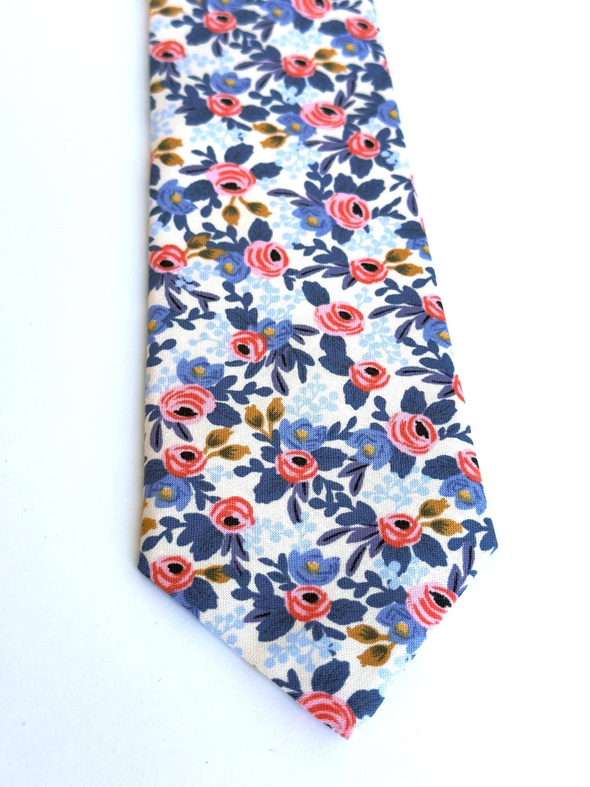 Rifle Paper Co Floral Necktie for Men, Wildwood Garden Wedding Tie, Handmade Cotton Necktie, Groomsmen Gift, Botanical Tie