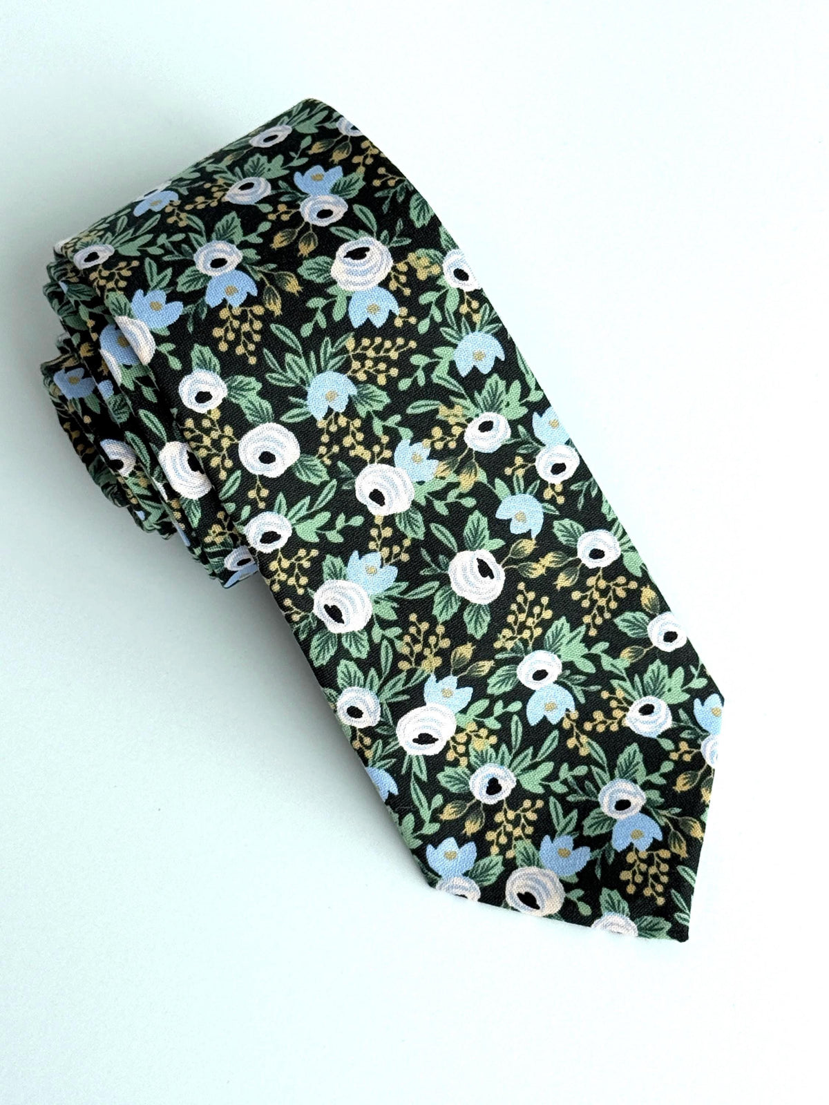 Rifle Paper Co Floral Necktie for Men, Wildwood Garden Wedding Tie, Handmade Cotton Necktie, Groomsmen Gift, Botanical Tie
