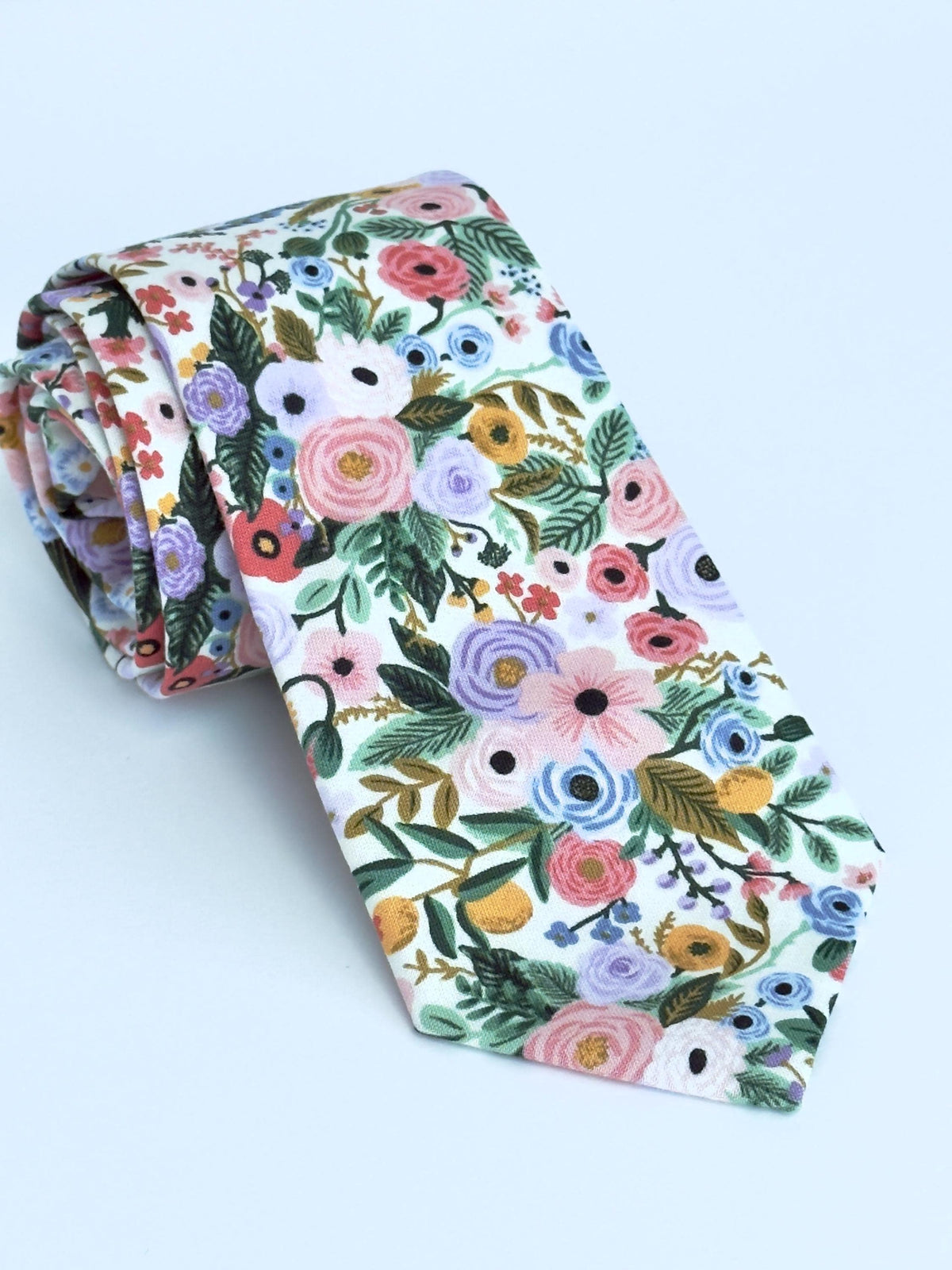 Pastel Floral Tie, Wedding Tie, Spring Wedding Tie, Groomsmen Tie, Rifle Paper Co Floral Necktie, Father’s Day Gift