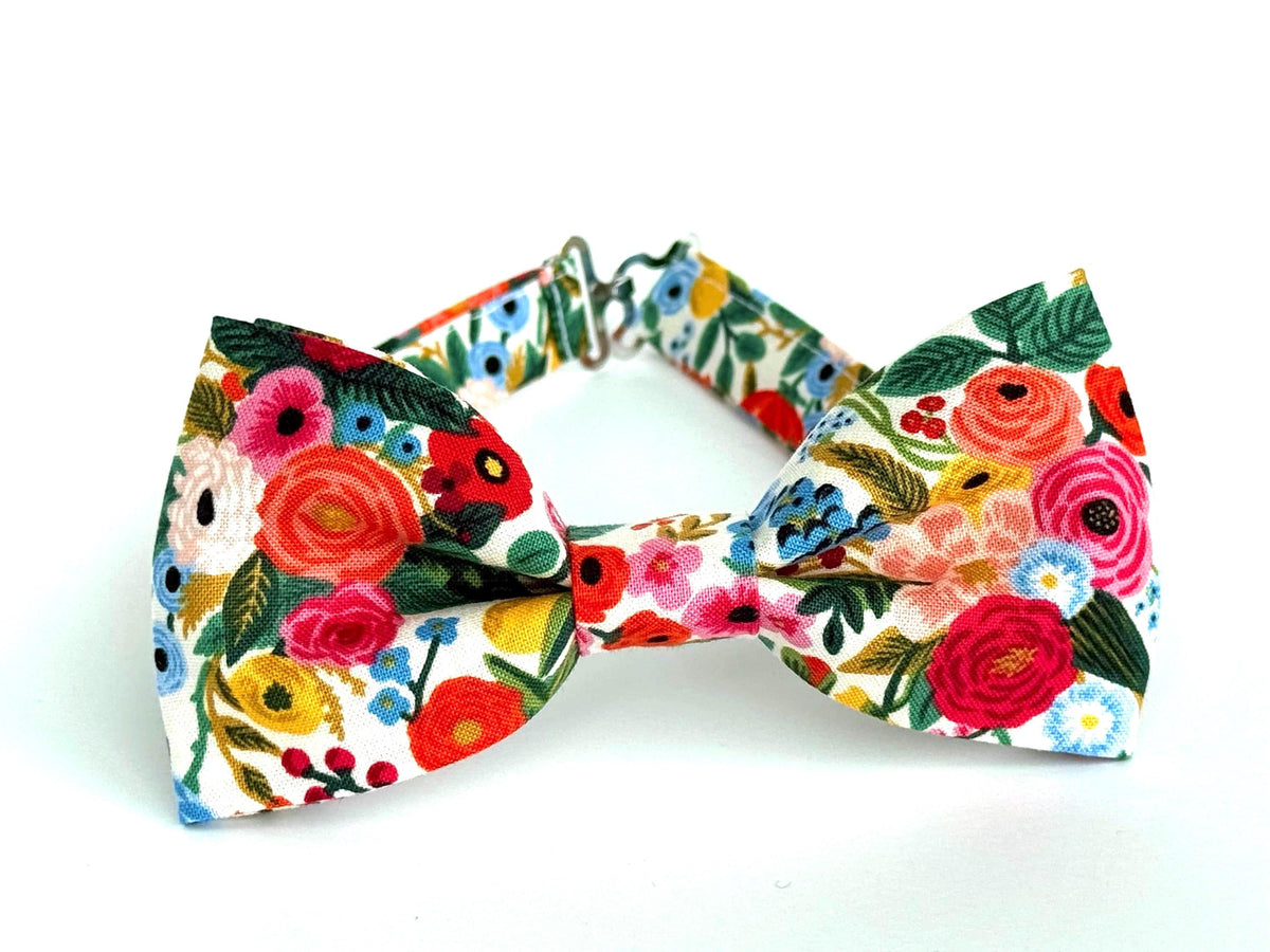 Colorful Floral Necktie, White Botanical Men’s Tie, Wedding Tie for Groom & Groomsmen, Spring Summer Cotton Neck Tie, Gift for Him