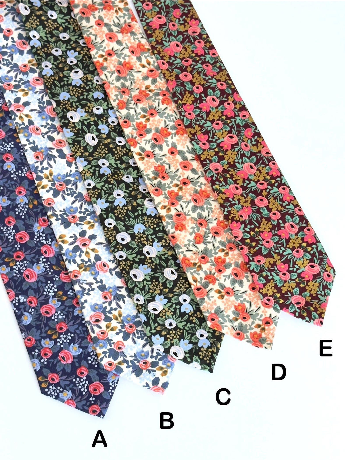 Rifle Paper Co Floral Necktie for Men, Wildwood Garden Wedding Tie, Handmade Cotton Necktie, Groomsmen Gift, Botanical Tie