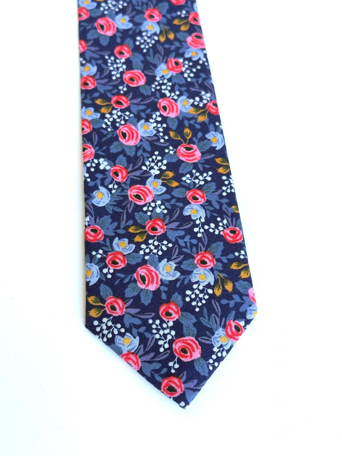 Rifle Paper Co Floral Necktie for Men, Wildwood Garden Wedding Tie, Handmade Cotton Necktie, Groomsmen Gift, Botanical Tie