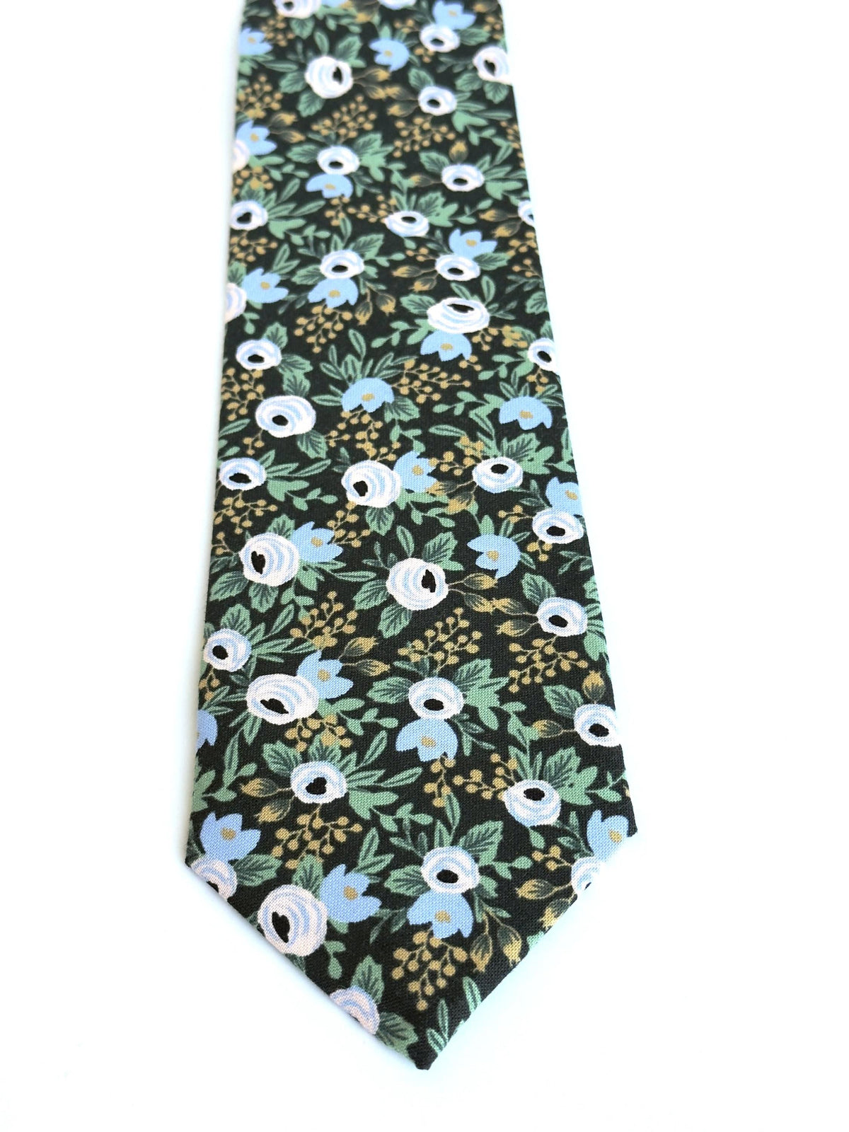 Rifle Paper Co Floral Necktie for Men, Wildwood Garden Wedding Tie, Handmade Cotton Necktie, Groomsmen Gift, Botanical Tie