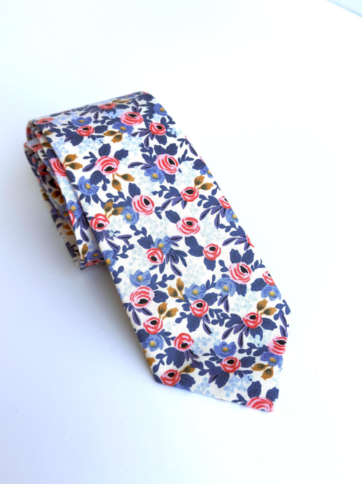 Rifle Paper Co Floral Necktie for Men, Wildwood Garden Wedding Tie, Handmade Cotton Necktie, Groomsmen Gift, Botanical Tie
