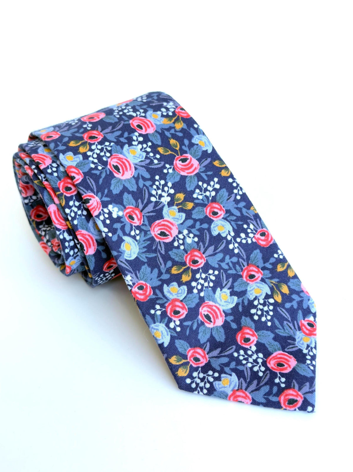 Rifle Paper Co Floral Necktie for Men, Wildwood Garden Wedding Tie, Handmade Cotton Necktie, Groomsmen Gift, Botanical Tie