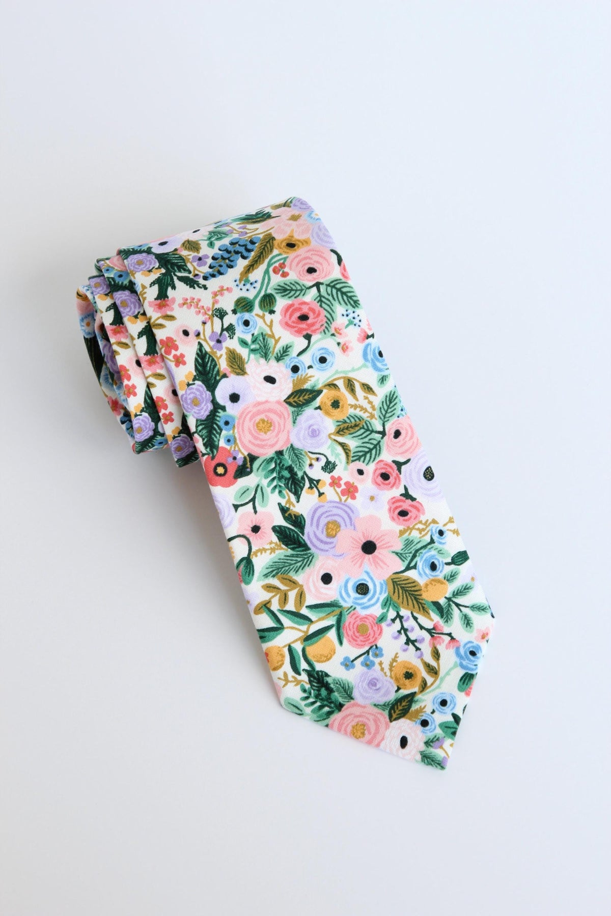 Pastel Floral Tie, Wedding Tie, Spring Wedding Tie, Groomsmen Tie, Rifle Paper Co Floral Necktie, Father’s Day Gift