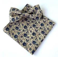 Navy Blue Floral Necktie, Tan Wedding Tie for Groom, Vintage Botanical Tie, Rustic Wedding Men’s Tie, Fall Wedding Accessory