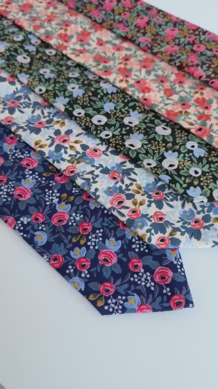 Floral Necktie for Men | Cotton Floral Tie | Wedding Tie | Rifle Paper Co Floral Necktie | Groomsmen Tie | Spring Wedding | Choose Your Prin
