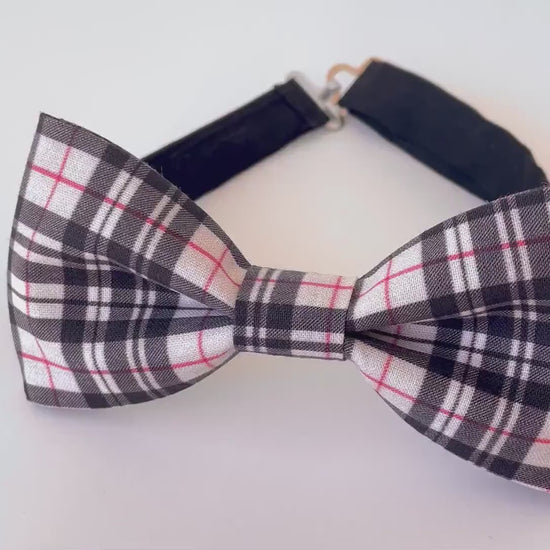 Plaid bow tie for men, boys plaid bow tie, light tan black plaid bowtie, plaid bow tie, autumn plaid men's bow tie, tan red black bow tie