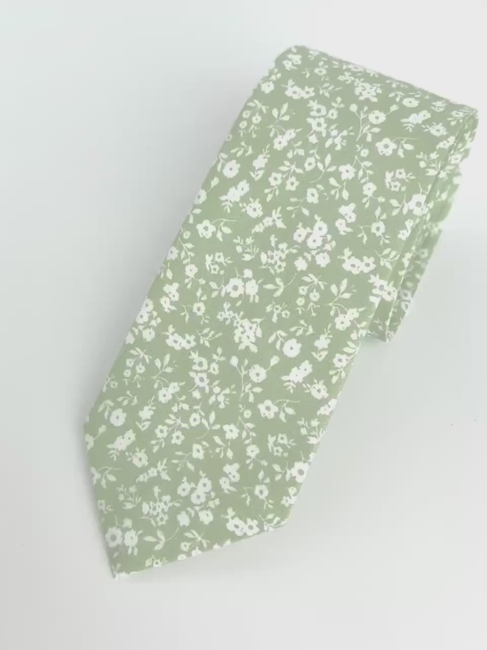 Sage green floral necktie, greenery bow tie for men and boys, pocket square, rustic wedding attire, groom long tie, groomsmen skinny tie