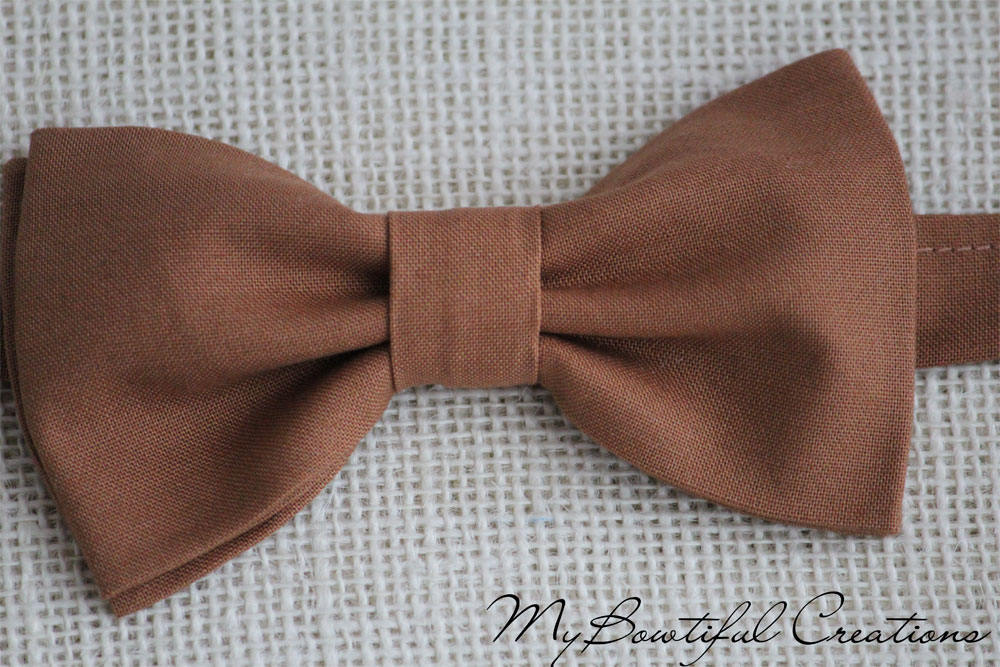 Brown bowtie, Hazelnut brown bow tie, mens bow tie, boys bow tie, pre-tied bow tie, brown wedding, groom bow tie