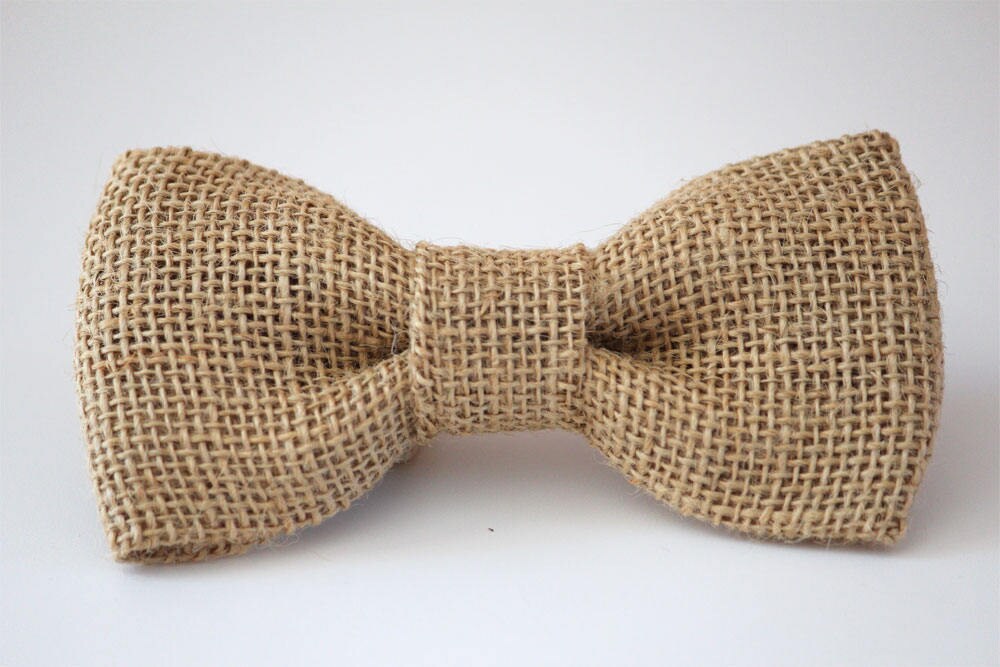 Burlap bow tie, mens burlap bow tie, boys burlap bow tie, wedding bow tie, groomsmen bow tie, ring bearer bow tie, burlap wedding bow tie