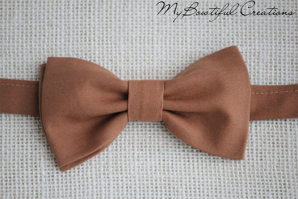 Brown bowtie, Hazelnut brown bow tie, mens bow tie, boys bow tie, pre-tied bow tie, brown wedding, groom bow tie