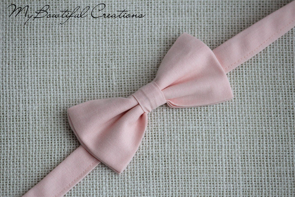 Blush Pink Bow Tie, Boys Bow Ties, Men's Bow tie, blush pink wedding accessory, light pink bow tie, ring bearer bow tie, grooms bow tie