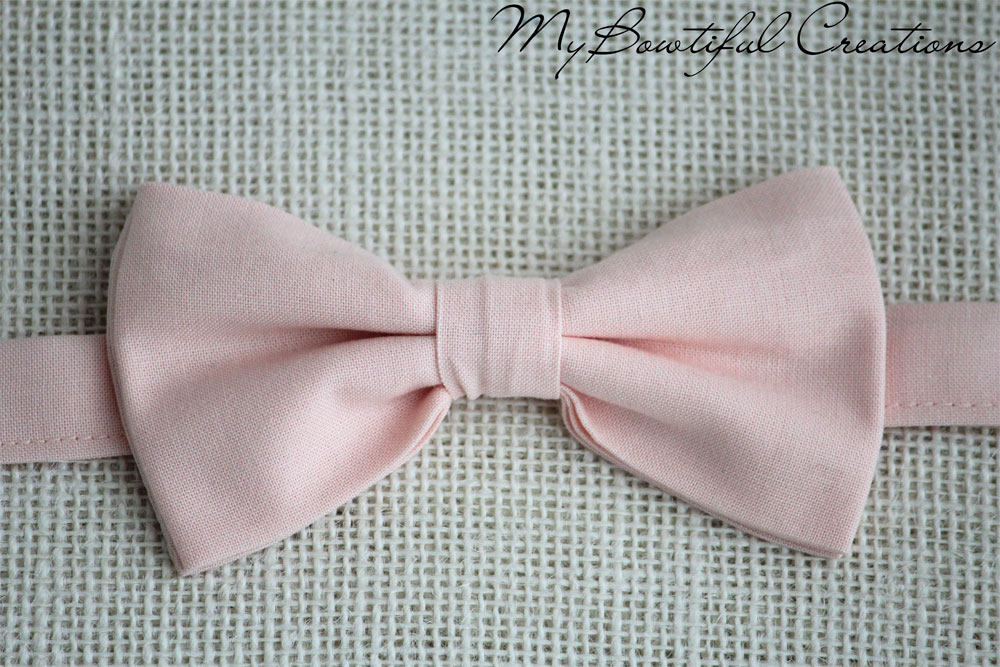 Blush Pink Bow Tie, Boys Bow Ties, Men's Bow tie, blush pink wedding accessory, light pink bow tie, ring bearer bow tie, grooms bow tie