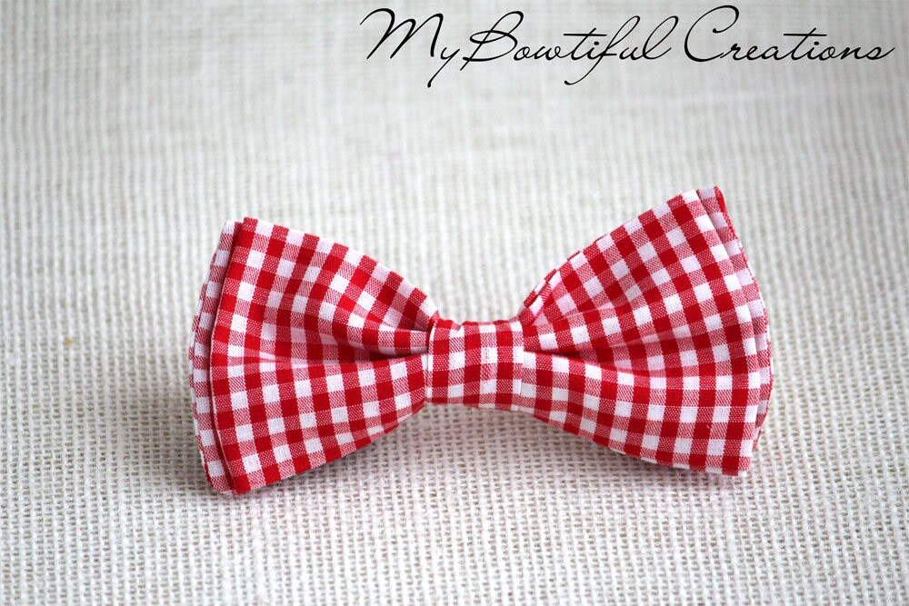 Plaid red bow tie, kids bow tie, mens bow tie, fathers day, gift for him, baby boy bow tie, ring bearer bow tie