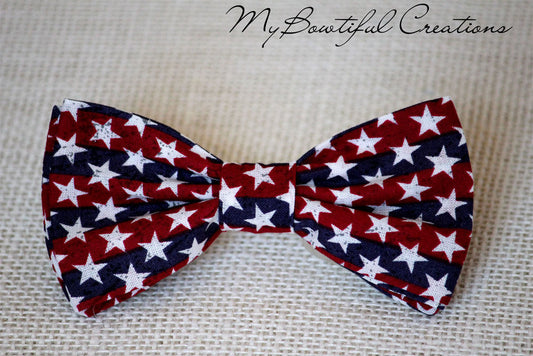 4th of July Bow tie, Patriotic bow tie, stars bow tie, mens bow tie, boys bowties, independance day