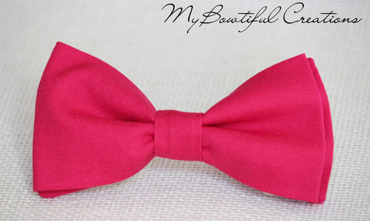 Fuchsia bow tie, Bright pink bow tie, mens bow tie, boys bow tie, wedding bow tie, photo shoot bow tie, ring bearer bow tie, groomsmen bow t