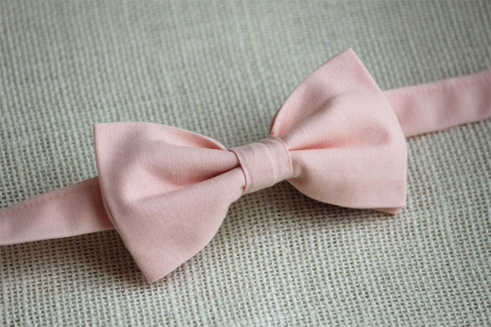 Blush Pink Bow Tie, Boys Bow Ties, Men's Bow tie, blush pink wedding accessory, light pink bow tie, ring bearer bow tie, grooms bow tie