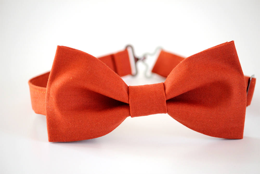 Dark orange men's bow tie, rust bow tie, copper bow tie, boy's pumpkin bow tie, terracotta bow tie, wedding bow tie, fall orange bow tie